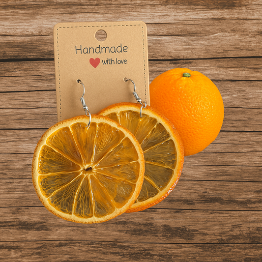 Real Orange Slice Earrings- Whole