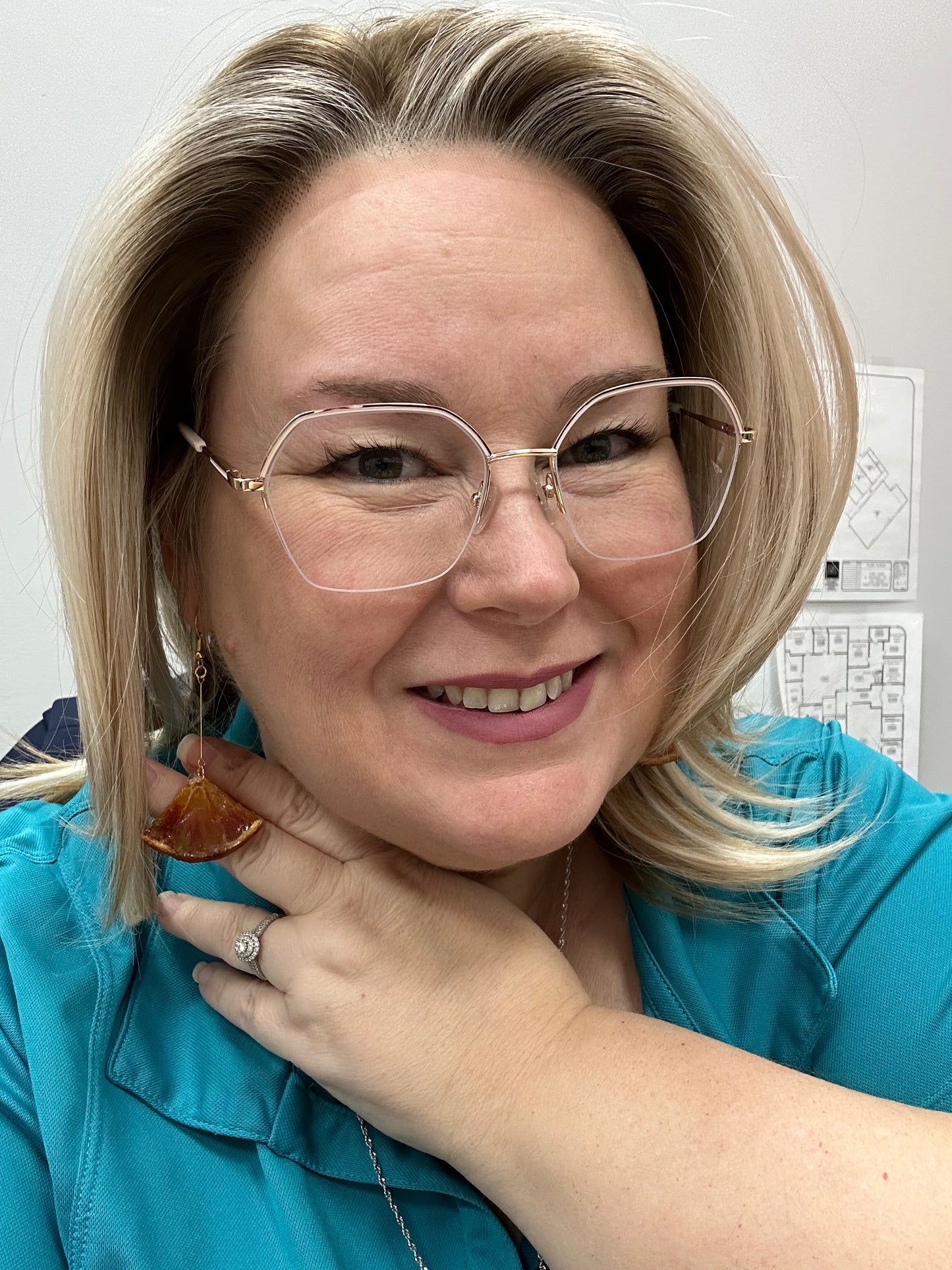 Real Orange Slice Earrings- 1/3 blood orange